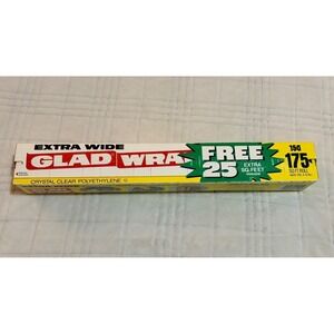 NEW OLD STOCK Vintage Glad Wrap Extra Wide Plastic Wrap 175sq ft Made In USA